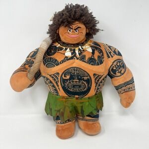 Disney Store Moana Maui Plush Demigod Fish Hook Stuffed Doll Toy